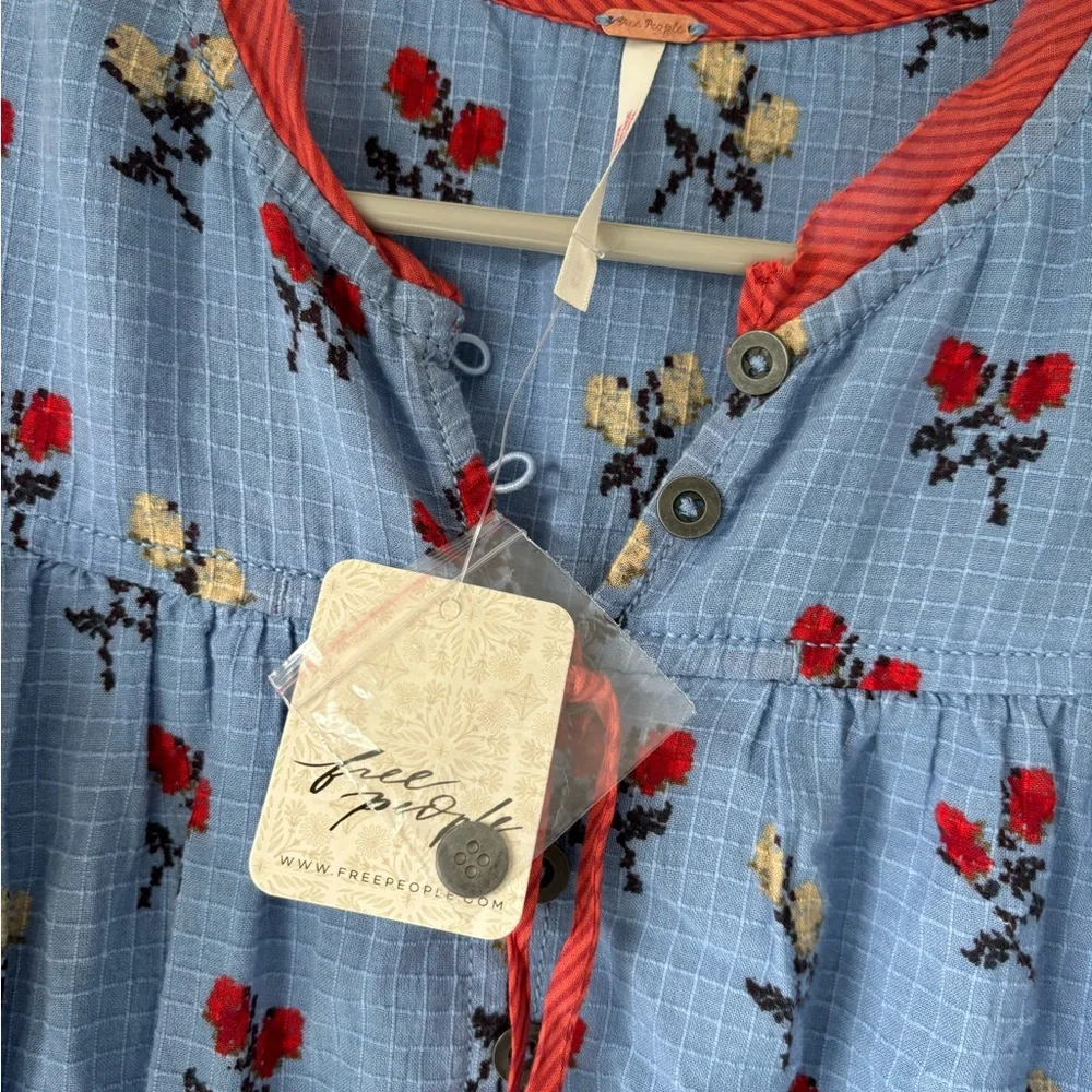 Free People Blue Floral Mini Dress - Picture 2 of 3
